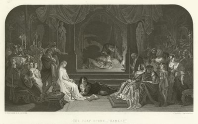 Lekscenen i Hamlet av Daniel Maclise