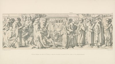 William, visar relikerna av St. Valery, för att dämpa missnöjet hos en del av hans trupper vid den föreslagna invasionen av Daniel Maclise