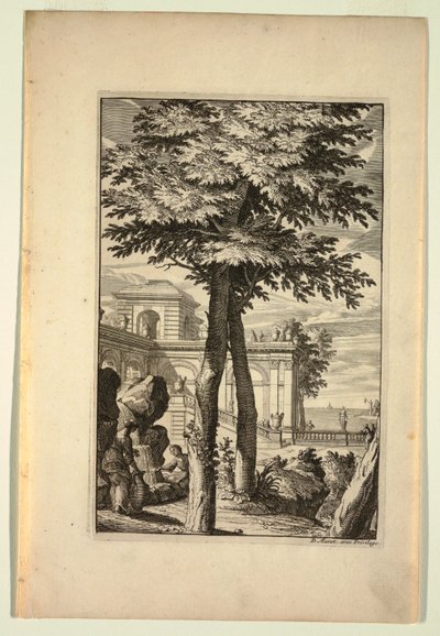 Tallrik i New Book of Landscapes av Daniel Marot
