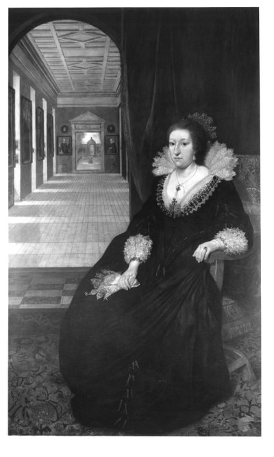 Porträtt av Aletheia, hustru till Thomas Howard av Daniel Mytens