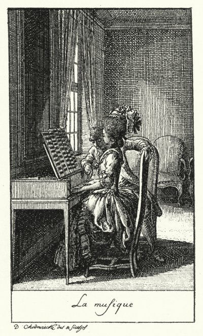 Musik (gravyr) av Daniel Nikolaus (after) Chodowiecki