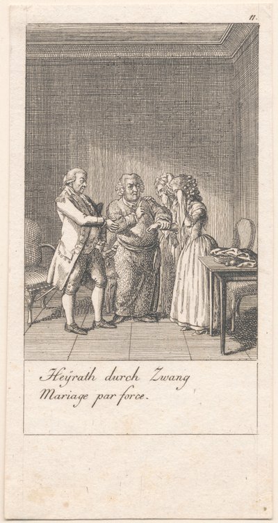 Motiv för äktenskap och deras konsekvenser. Bl. 11 av Daniel Nikolaus Chodowiecki