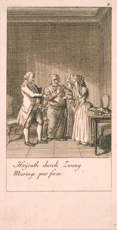 Motiv för äktenskap och deras konsekvenser. Bl. 7 av Daniel Nikolaus Chodowiecki
