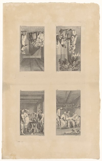 Sidorna 1–4 ur Pestalozzis *Lienhard och Gertrud* av Daniel Nikolaus Chodowiecki