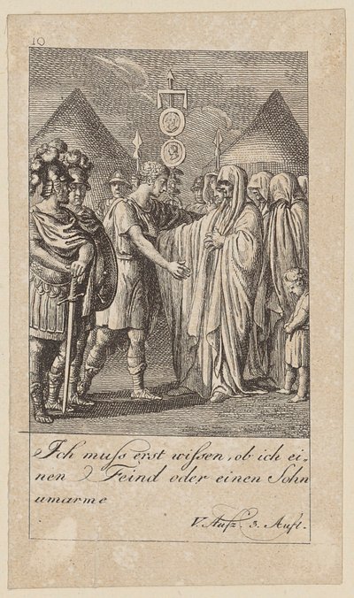 Blad 10 till Shakespeares "Coriolanus" av Daniel Nikolaus Chodowiecki