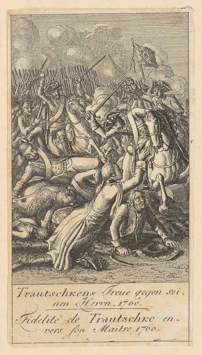 Blad 11 ur "Brandenburgska krigsscener" av Daniel Nikolaus Chodowiecki