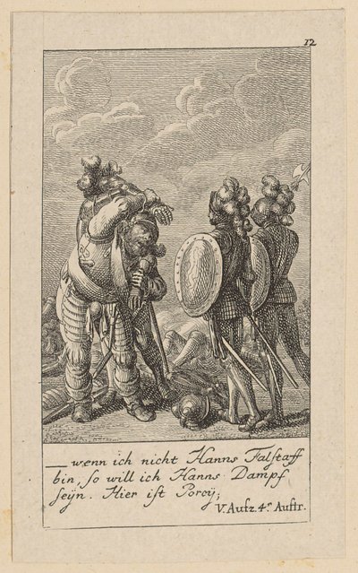Blad 12 till Shakespeares "Kung Henrik IV" av Daniel Nikolaus Chodowiecki