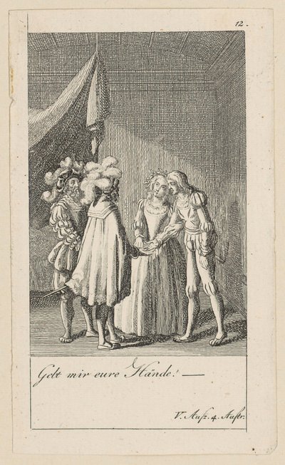 Blad 12 till Shakespeares "Stormen" av Daniel Nikolaus Chodowiecki