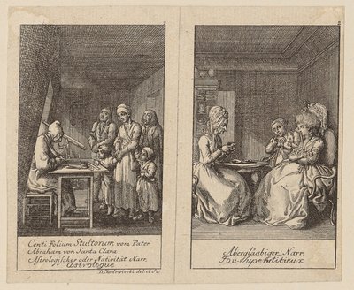 Blad 1 och 2 ur *Centifolium Stultorum*, *Dårskaper* av Daniel Nikolaus Chodowiecki