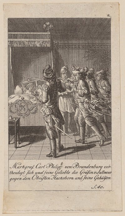 Blad 2 ur serien "Brandenburgs historia" av Daniel Nikolaus Chodowiecki
