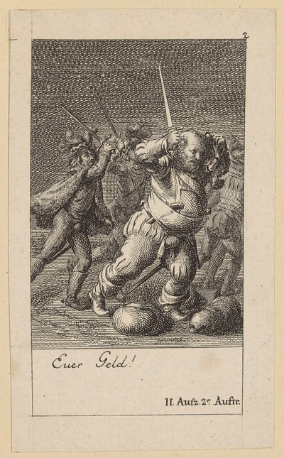Blad 2 till Shakespeares ”Kung Henrik den fjärde” av Daniel Nikolaus Chodowiecki