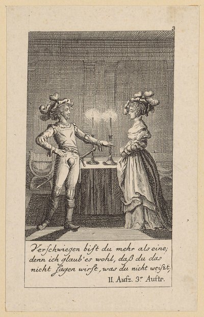 Blad 3 till Shakespeares ”Kung Henrik den fjärde” av Daniel Nikolaus Chodowiecki