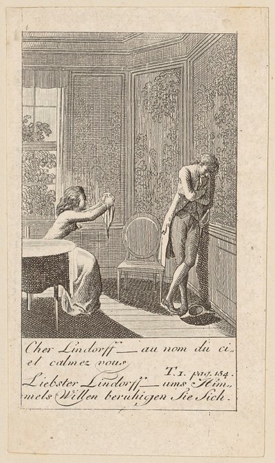 Plansch 4 till "Karoline von Lichtfield" av Daniel Nikolaus Chodowiecki