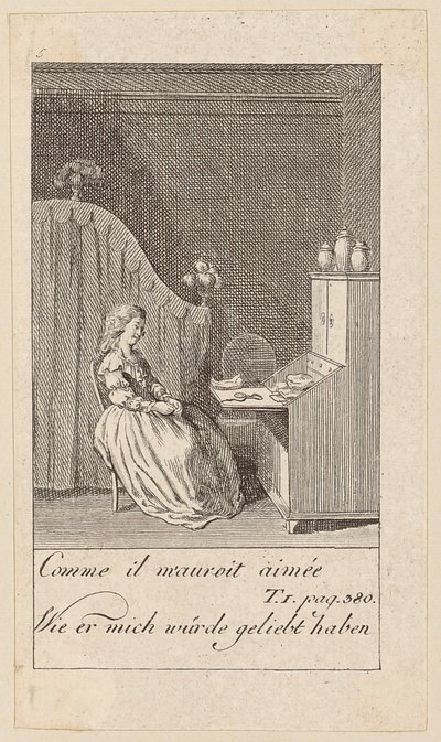 Blad 5 till ”Karoline von Lichtfield” av Daniel Nikolaus Chodowiecki