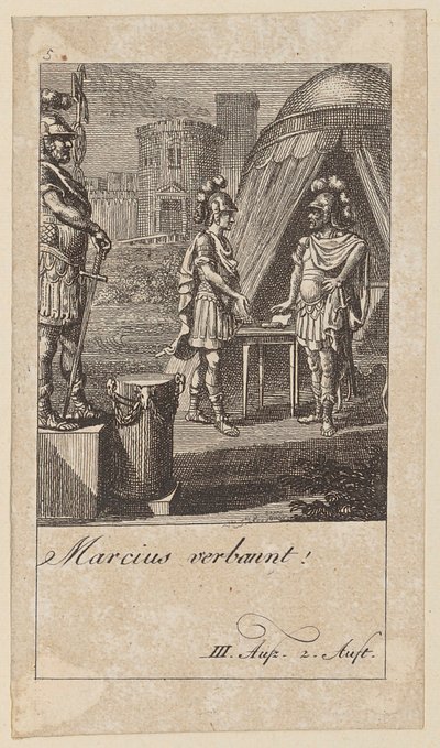 Blad 5 till Shakespeares "Coriolanus" av Daniel Nikolaus Chodowiecki