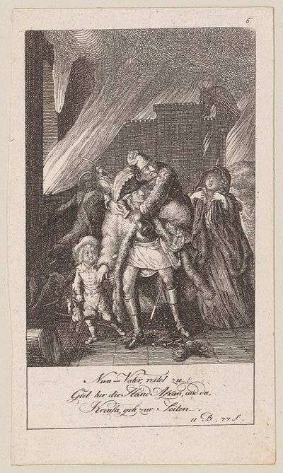 Plansch 6 till Blumauers "Aeneid" av Daniel Nikolaus Chodowiecki