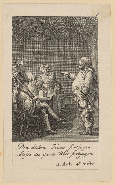 Blad 6 till Shakespeares "Kung Henrik IV" av Daniel Nikolaus Chodowiecki