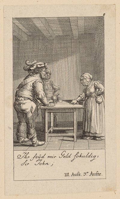 Blad 8 till Shakespeares "Kung Henrik den fjärde" av Daniel Nikolaus Chodowiecki