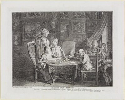 En målares kabinett. Konstnärens familjeblad. av Daniel Nikolaus Chodowiecki