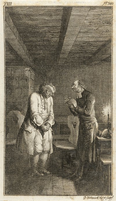 Illustration till Henry Pestalozzis "Leonard och Gertrud eller Bybornas seder" av Daniel Nikolaus Chodowiecki