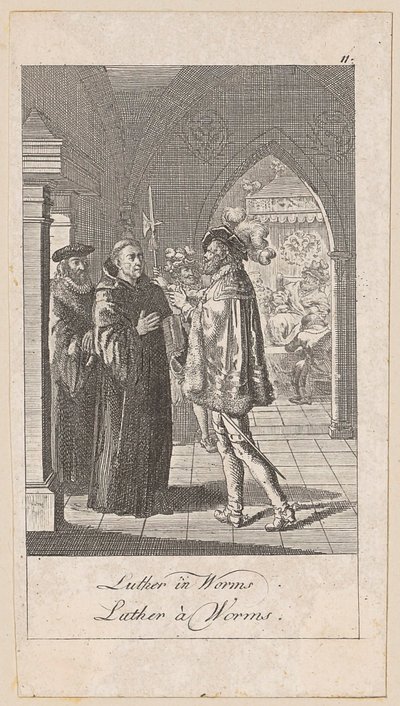 Luther i Worms, blad 11 ur serien "Äldre, medeltida och nyare historia" av Daniel Nikolaus Chodowiecki