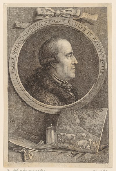 Porträtt av pascha Johann Friedrich Weitsch av Daniel Nikolaus Chodowiecki