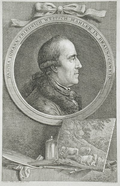 Porträtt av Pascha Johann Friedrich Weitsch Mahler i Braunschweig av Daniel Nikolaus Chodowiecki