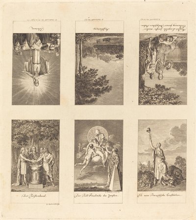 Sex stora händelser 1780-1790 av Daniel Nikolaus Chodowiecki