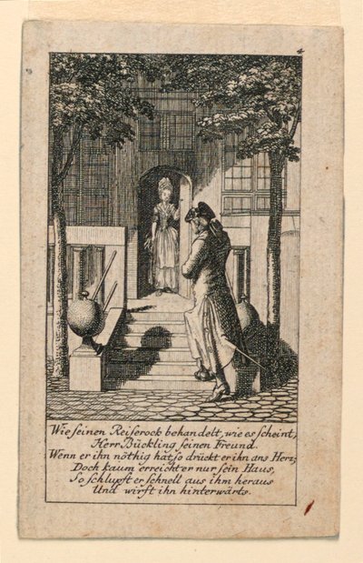 The Hypocritical Friend, Illustration för "Königl: Grosbrit [anian] genealogical calendar for the 1780 year Lauenberg by J.G. Berenberg" av Daniel Nikolaus Chodowiecki