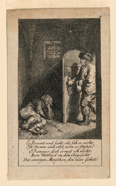 The Jailbird, Illustration för "Königl: Grosbrit [anian] genealogical calendar for the 1780 year Lauenberg by J.G. Berenberg" av Daniel Nikolaus Chodowiecki