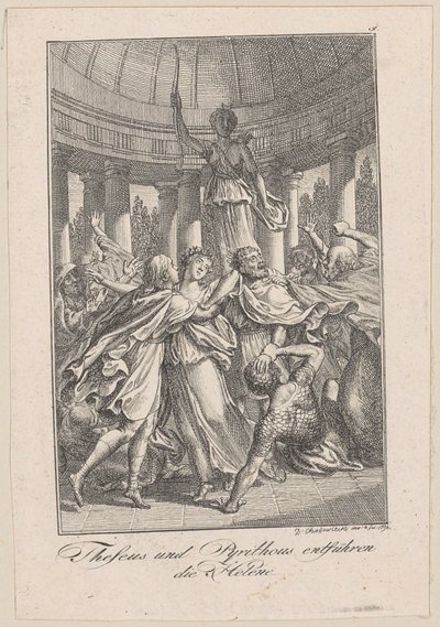 Theseus och Peirithoos rövar bort Helena, blad 5 till Beckers "Theseus" av Daniel Nikolaus Chodowiecki