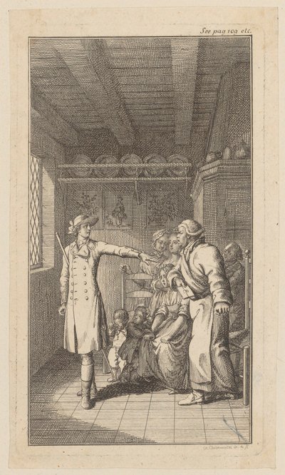 Kopparstans till O. Goldsmiths ”Vicar of Wakefield” av Daniel Nikolaus Chodowiecki