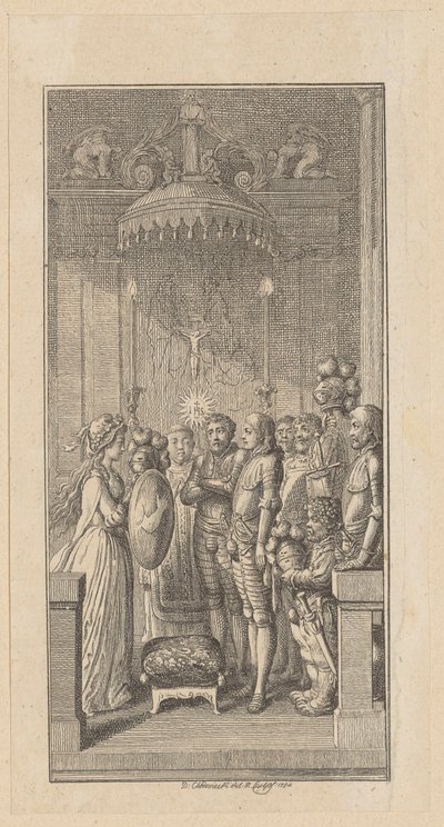 Kopparstans till riddarromanen ”Palmerin von Oliva” av Daniel Nikolaus Chodowiecki