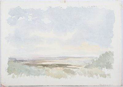 Holy Island, 1893 (penna och wc på papper) av Daniel Oliver