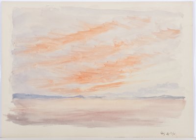 Holy Island, 1895 (penna och wc på papper) av Daniel Oliver