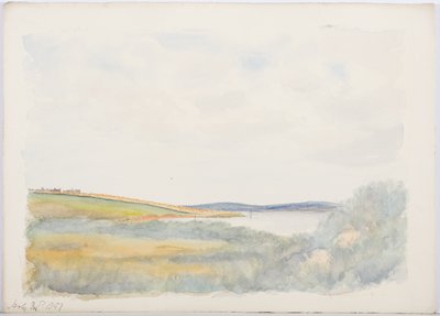 Holy Island, 1897 (penna och wc på papper) av Daniel Oliver