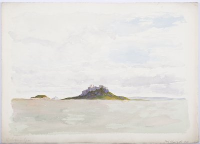 Holy Island Castle, 1893 (penna och wc på papper) av Daniel Oliver