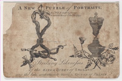 Pusselporträtt av kungarna och drottningarna av England och Frankrike, 1794. av Daniel Orme