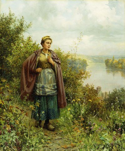 En höstpromenad, av Daniel Ridgway Knight