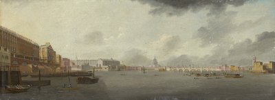En utsikt över Themsen som ser österut med Adelphi, Somerset House och Saint Paul
