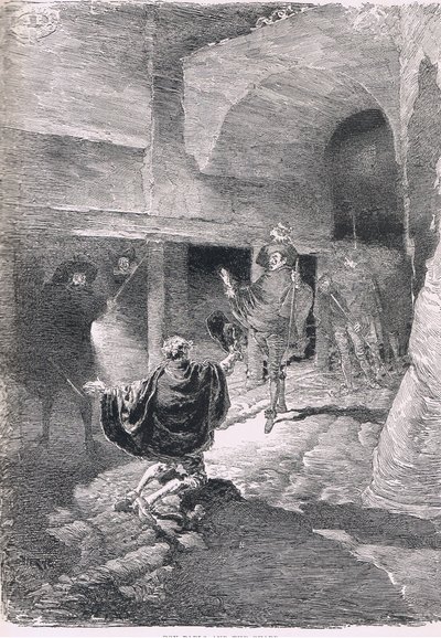Don Pablo och vakten, från The Magazine of Art 1893, Cassell and Company av Daniel Urrabieta Vierge