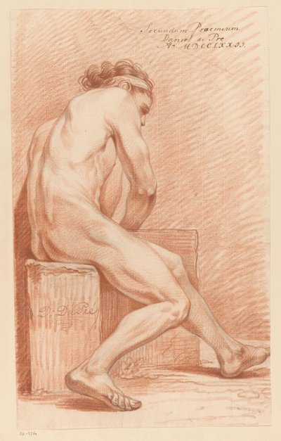 Sittande man naken, sidovy (2:a pris 1772) av Daniël Dupré