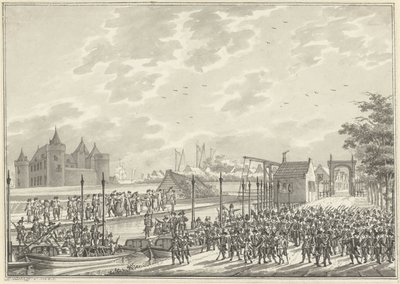 Ankomsten av de beväpnade medborgarna i Amsterdam till Muiden, 1787 av Daniël Kerkhoff