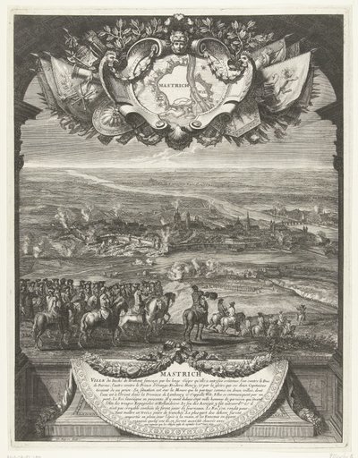 Erövringen av Maastricht av fransmännen den 30 juni 1673 Mastrich (titel på objekt) Grandes Conquêtes du Roi (serietitel) av Daniël Marot (I)