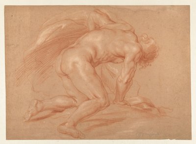 Knästående hane naken av Daniël Mijtens (II) (attributed to)
