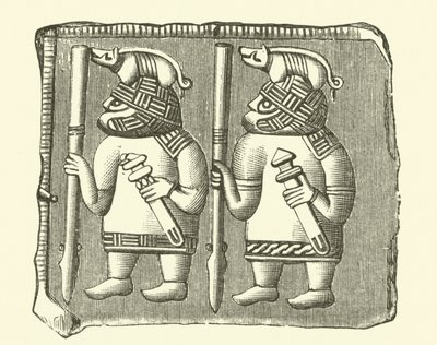 Krigare från vikingatiden (gravyr) av Danish School