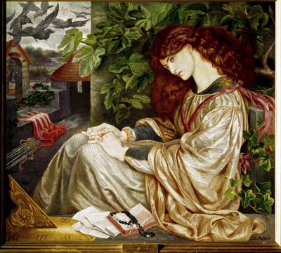 La Pia ... (målning på duk) av Dante Gabriel (after) Rossetti