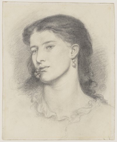 Aggie (blyerts på maskinvävt papper) av Dante Gabriel Charles Rossetti