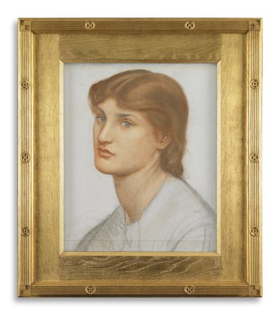 Alexa Wilding (färgade kritor på papper) av Dante Gabriel Charles Rossetti