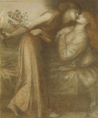 Dantes drömmer på Beatrice Io sonos dödsdag, 1875 av Dante Gabriel Charles Rossetti